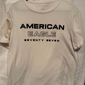 American Eagle Outfitters Cream Graphic Tee